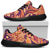 Orange Bohemian Floral Pattern Print Sport Shoes GearFrost