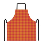 Orange Buffalo Check Pattern Print Apron