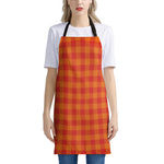 Orange Buffalo Check Pattern Print Apron