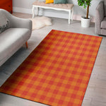Orange Buffalo Check Pattern Print Area Rug