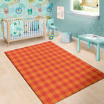 Orange Buffalo Check Pattern Print Area Rug