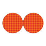 Orange Buffalo Check Pattern Print Car Coasters