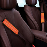 Orange Buffalo Check Pattern Print Car Seat Belt Covers