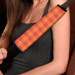 Orange Buffalo Check Pattern Print Car Seat Belt Covers