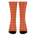 Orange Buffalo Check Pattern Print Crew Socks