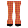 Orange Buffalo Check Pattern Print Crew Socks