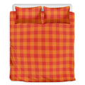 Orange Buffalo Check Pattern Print Duvet Cover Bedding Set