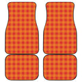 Orange Buffalo Check Pattern Print Front and Back Car Floor Mats
