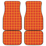 Orange Buffalo Check Pattern Print Front and Back Car Floor Mats