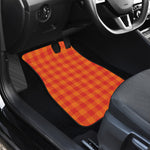Orange Buffalo Check Pattern Print Front and Back Car Floor Mats