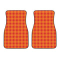 Orange Buffalo Check Pattern Print Front Car Floor Mats