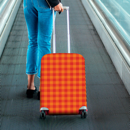 Orange Buffalo Check Pattern Print Luggage Cover
