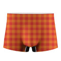 Orange Buffalo Check Pattern Print Men's Boxer Briefs