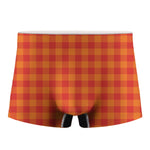 Orange Buffalo Check Pattern Print Men's Boxer Briefs