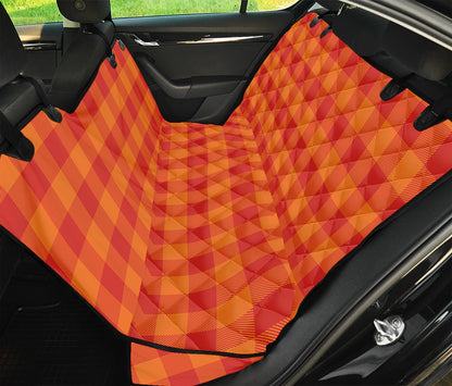 Orange Buffalo Check Pattern Print Pet Car Back Seat Cover