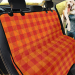 Orange Buffalo Check Pattern Print Pet Car Back Seat Cover
