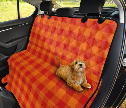 Orange Buffalo Check Pattern Print Pet Car Back Seat Cover