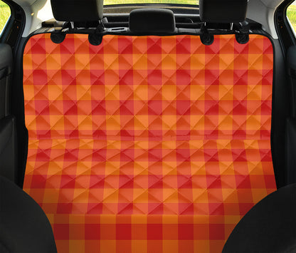 Orange Buffalo Check Pattern Print Pet Car Back Seat Cover