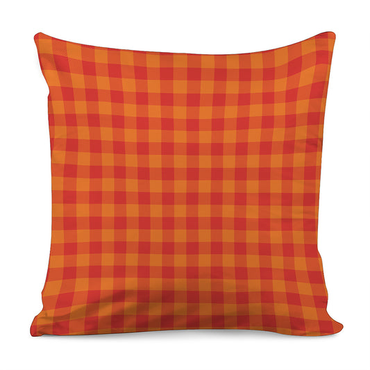 Orange Buffalo Check Pattern Print Pillow Cover