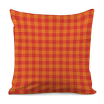 Orange Buffalo Check Pattern Print Pillow Cover