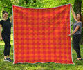 Orange Buffalo Check Pattern Print Quilt
