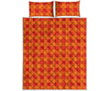 Orange Buffalo Check Pattern Print Quilt Bed Set