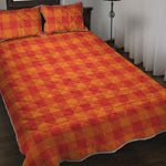 Orange Buffalo Check Pattern Print Quilt Bed Set