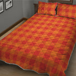 Orange Buffalo Check Pattern Print Quilt Bed Set