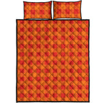 Orange Buffalo Check Pattern Print Quilt Bed Set