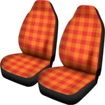 Orange Buffalo Check Pattern Print Universal Fit Car Seat Covers
