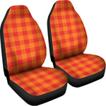 Orange Buffalo Check Pattern Print Universal Fit Car Seat Covers