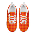 Orange Buffalo Check Pattern Print White Sneakers