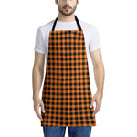 Orange Buffalo Plaid Print Apron
