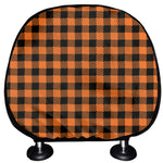 Orange Buffalo Plaid Print Car Headrest Covers