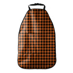 Orange Buffalo Plaid Print Car Seat Organizers
