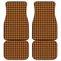 Orange Buffalo Plaid Print Front and Back Car Floor Mats