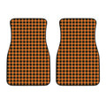 Orange Buffalo Plaid Print Front Car Floor Mats