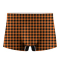 Orange Buffalo Plaid Print Men's Boxer Briefs