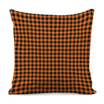 Orange Buffalo Plaid Print Pillow Cover