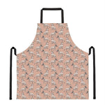 Orange Bull Terrier Pattern Print Apron