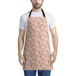 Orange Bull Terrier Pattern Print Apron
