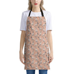 Orange Bull Terrier Pattern Print Apron
