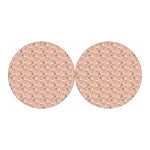 Orange Bull Terrier Pattern Print Car Coasters