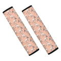 Orange Bull Terrier Pattern Print Car Seat Belt Covers
