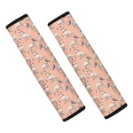 Orange Bull Terrier Pattern Print Car Seat Belt Covers