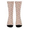 Orange Bull Terrier Pattern Print Crew Socks