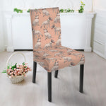 Orange Bull Terrier Pattern Print Dining Chair Slipcover