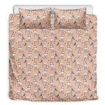 Orange Bull Terrier Pattern Print Duvet Cover Bedding Set