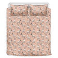Orange Bull Terrier Pattern Print Duvet Cover Bedding Set