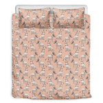 Orange Bull Terrier Pattern Print Duvet Cover Bedding Set